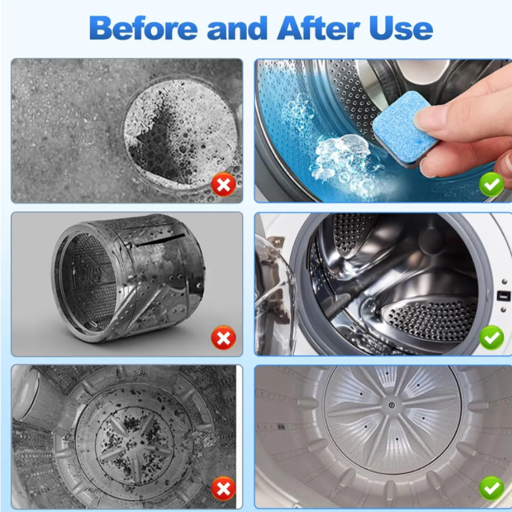 12 pastillas limpieza lavadora efervesce