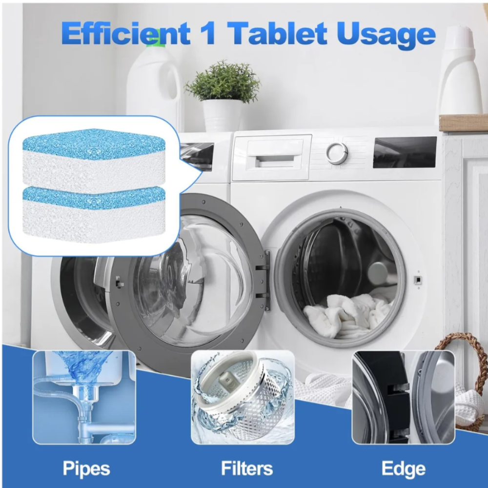 12 pastillas limpieza lavadora efervesce